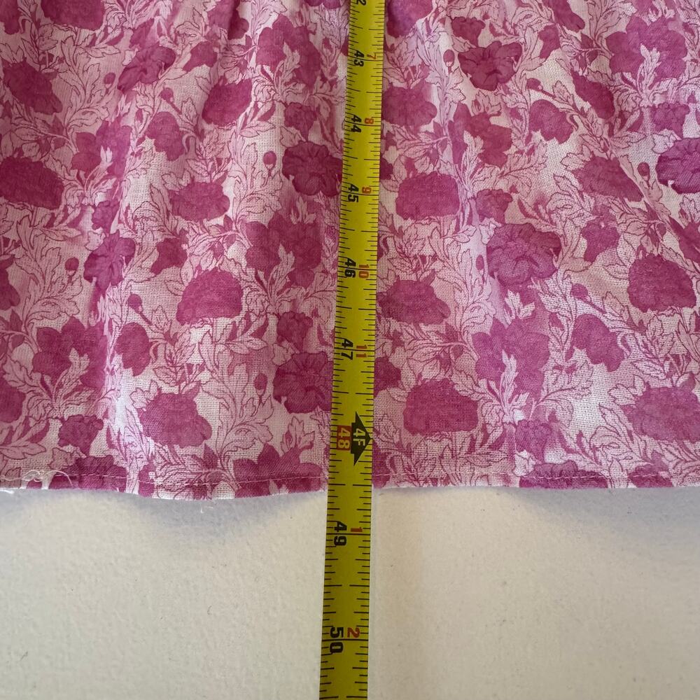 Tuckernuck New Hyacinth House Pink White Floral Midi Dress Size Medium Linen - Picture 10 of 12